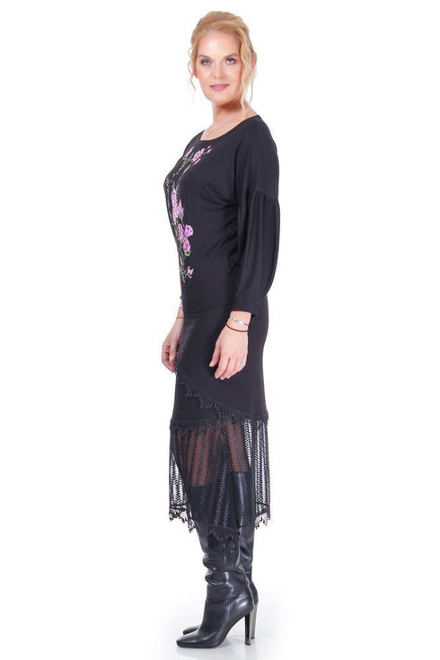 Bluza jerse negru pictat  Liza Panait Liza Panait Online Boutique
